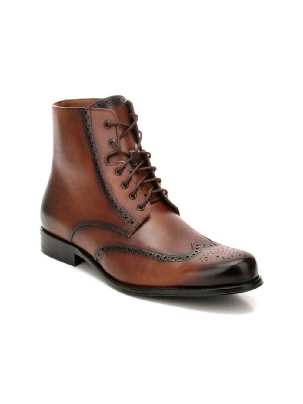 Franco Cuadra Wingtip Dress Ankle Boots Lace Up Brown Men's US Size 9 Mexico 28
